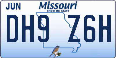MO license plate DH9Z6H