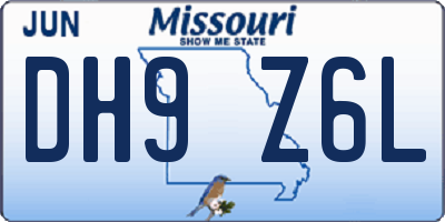 MO license plate DH9Z6L