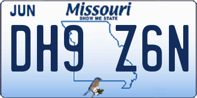 MO license plate DH9Z6N