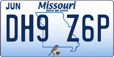 MO license plate DH9Z6P
