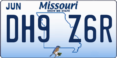 MO license plate DH9Z6R