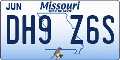 MO license plate DH9Z6S