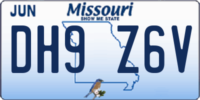 MO license plate DH9Z6V