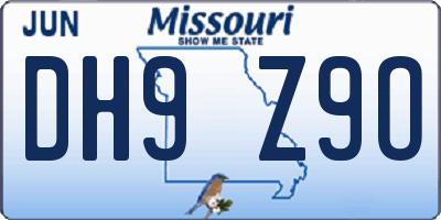 MO license plate DH9Z9O