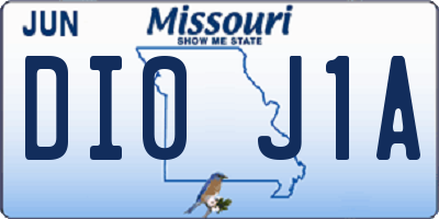 MO license plate DI0J1A