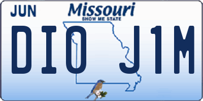 MO license plate DI0J1M