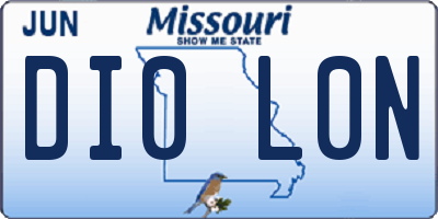 MO license plate DI0L0N
