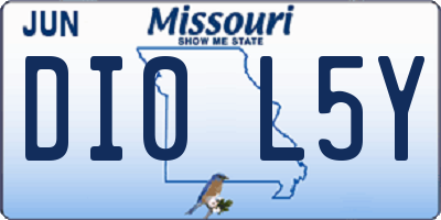 MO license plate DI0L5Y