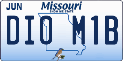 MO license plate DI0M1B