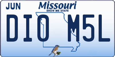 MO license plate DI0M5L
