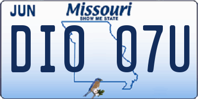 MO license plate DI0O7U