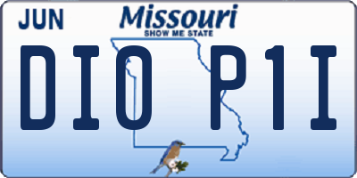 MO license plate DI0P1I