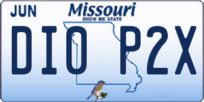 MO license plate DI0P2X