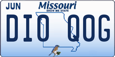 MO license plate DI0Q0G