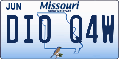MO license plate DI0Q4W