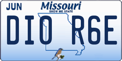 MO license plate DI0R6E