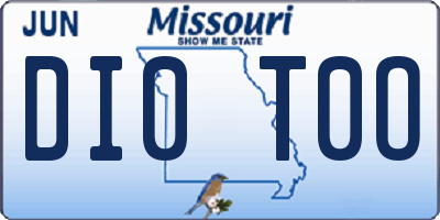 MO license plate DI0T0O