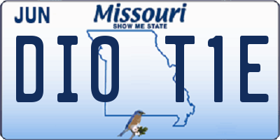 MO license plate DI0T1E