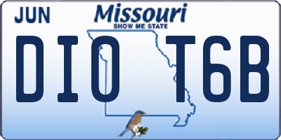 MO license plate DI0T6B
