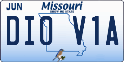 MO license plate DI0V1A