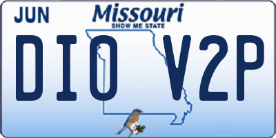 MO license plate DI0V2P