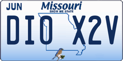MO license plate DI0X2V