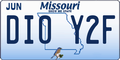 MO license plate DI0Y2F