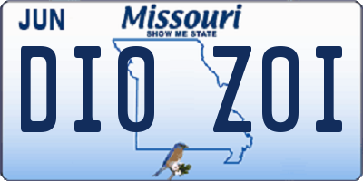 MO license plate DI0Z0I