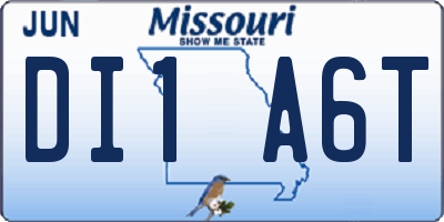 MO license plate DI1A6T