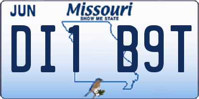 MO license plate DI1B9T