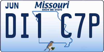 MO license plate DI1C7P