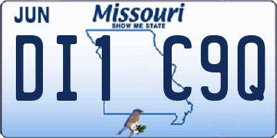 MO license plate DI1C9Q