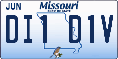 MO license plate DI1D1V