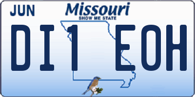 MO license plate DI1E0H