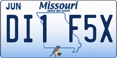 MO license plate DI1F5X