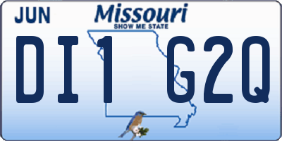 MO license plate DI1G2Q