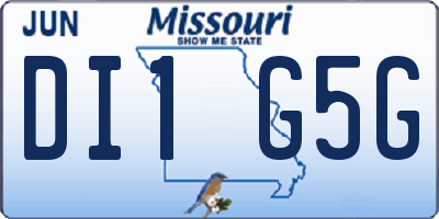MO license plate DI1G5G