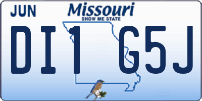 MO license plate DI1G5J