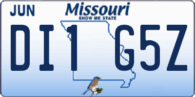 MO license plate DI1G5Z