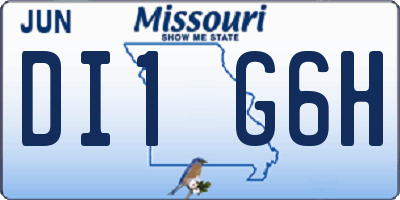 MO license plate DI1G6H
