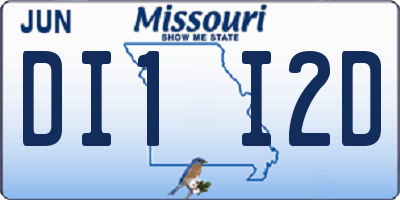 MO license plate DI1I2D