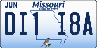 MO license plate DI1I8A