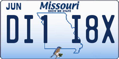 MO license plate DI1I8X