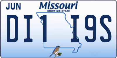 MO license plate DI1I9S