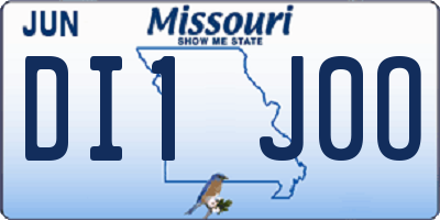 MO license plate DI1J0O