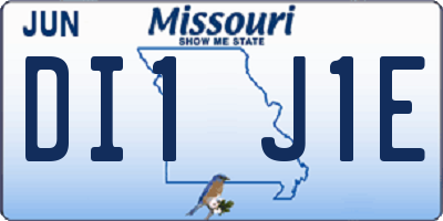 MO license plate DI1J1E