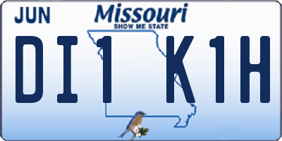 MO license plate DI1K1H