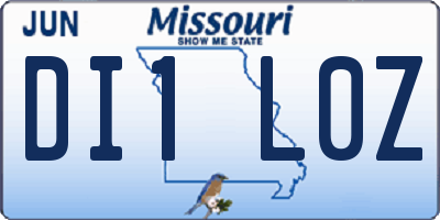 MO license plate DI1L0Z