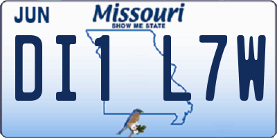 MO license plate DI1L7W