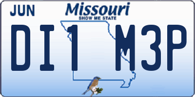 MO license plate DI1M3P